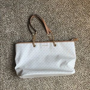 Michel kors cream and brown purse